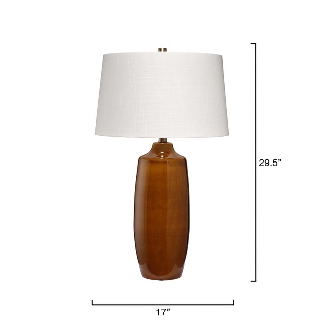 Traditional Toffee Table Lamp, Cider Brown Ceramic For Sale - Image 3 of 6