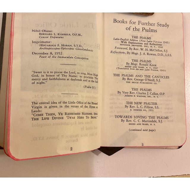 Paper Vintage Catholic Prayer Book the Hours of Our Lady Little Office Blessed Virgin Mary For Sale - Image 7 of 9