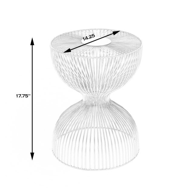 Spritely Home Accent Furniture Nicholas Silver Metal Accent Table, Silver For Sale - Image 4 of 6