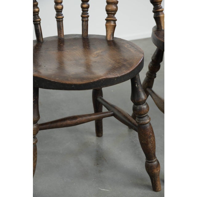 Antique English Wooden Windsor Bistro Chairs, 1800s, Set of 4 For Sale - Image 12 of 15