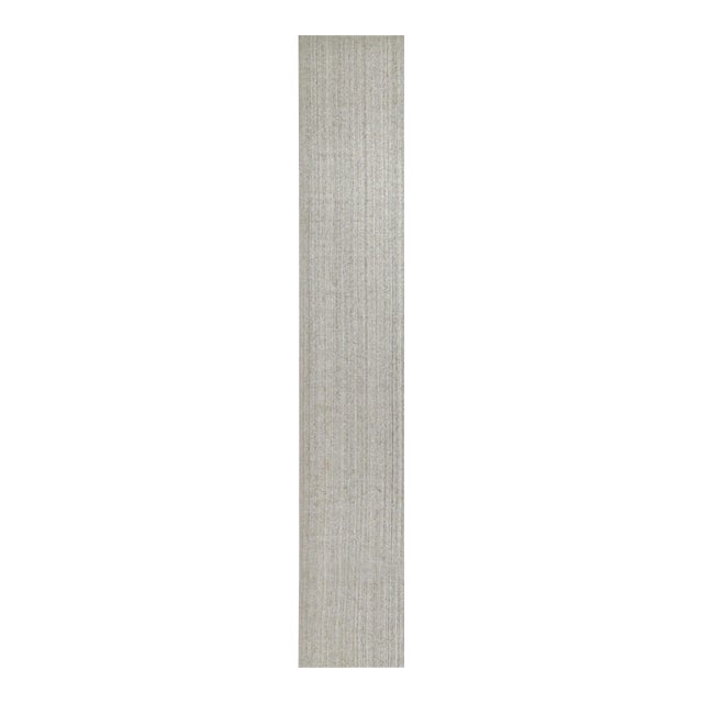 2010s Rug & Kilim’s Modern Rug in Solid Gray and Off-White Striae - 3x18 For Sale