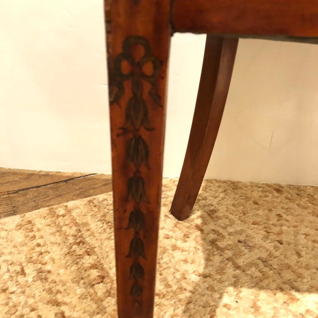 Brown Antique Curved French Fruitwood Inlaid Chair For Sale - Image 8 of 13
