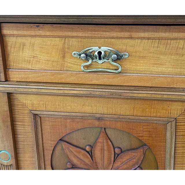 Art Nouveau Vertico Cabinet with Floral Painting, 1910s For Sale - Image 9 of 14