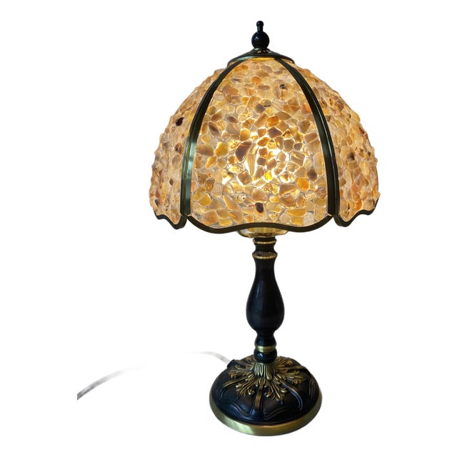 Colorful Stone Retro Table Lamp For Sale