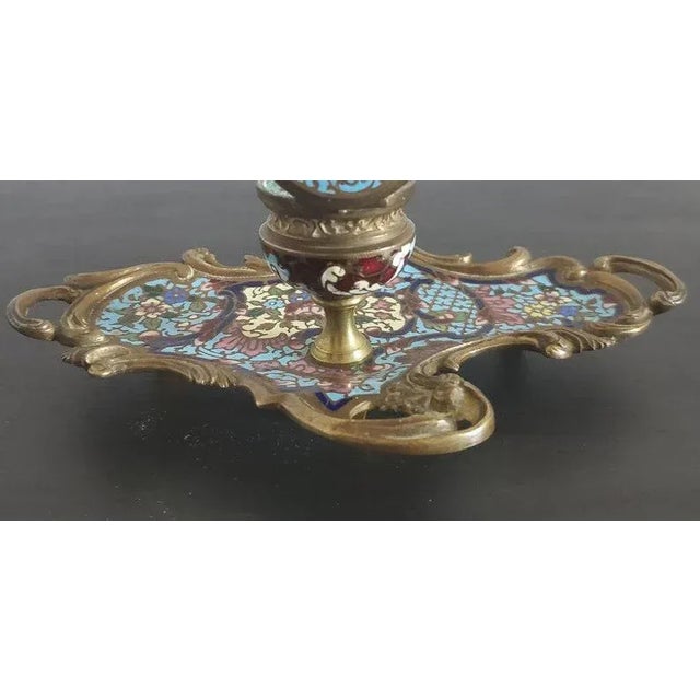 19th Century 19th Century French Champleve Enameled Desk Set For Sale - Image 5 of 11