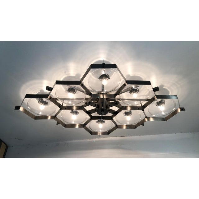 Not Yet Made - Made To Order 21st Century Beehive Satin Black Nickel Clear Murano Flush Mount by Fabio LTD For Sale - Image 5 of 9