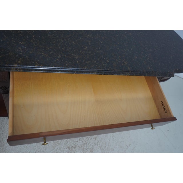 Harden Furniture Harden Marble Top Cherry 1 Drawer Console Serving Table For Sale - Image 4 of 18