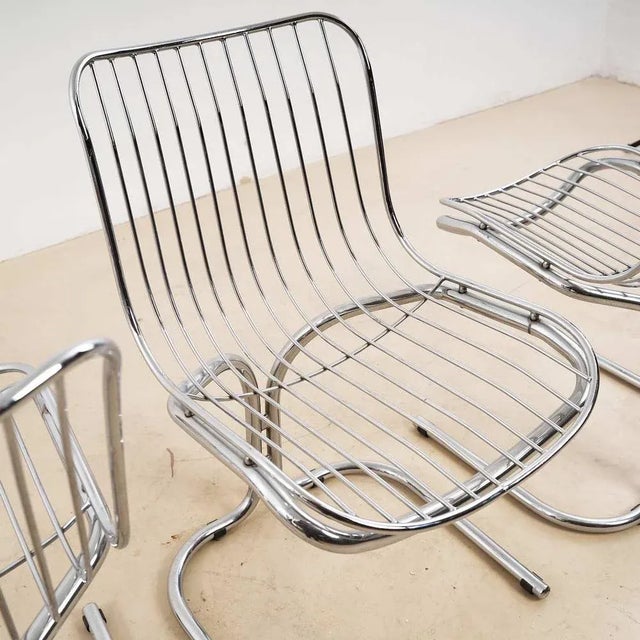 Brown Chromed Chairs by Gastone Rinaldi for Rima, 1970s, Set of 4 For Sale - Image 8 of 10