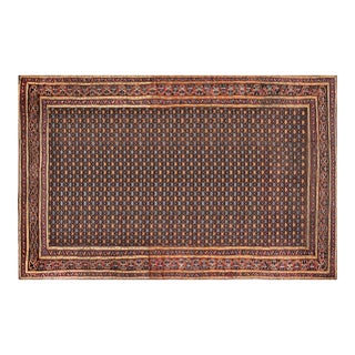 One-of-a-kind 1920s Indian Blue, Gold Beige, Red Handmade Wool Rug For Sale