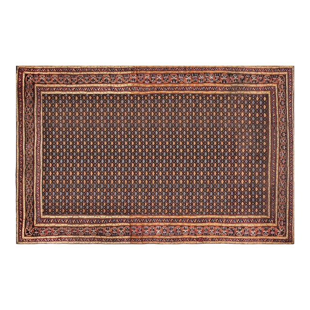 One-of-a-kind 1920s Indian Blue, Gold Beige, Red Handmade Wool Rug For Sale