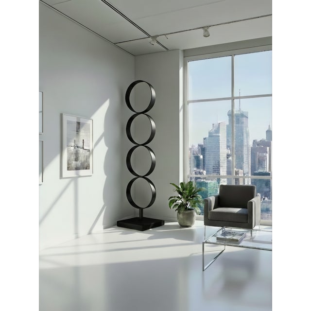Contemporary "Circa" – Large Black Steel Ring Modern Metal Sculpture For Sale - Image 3 of 8