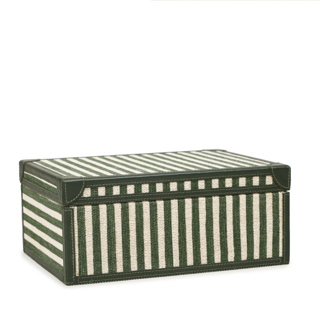 2020s Kora Green Cotton Jute Jewelry Box Set For Sale - Image 5 of 8