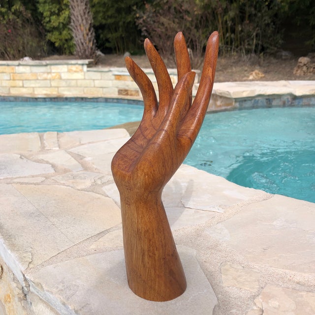 LifeSized Carved Wood Human Hand Sculpture Chairish