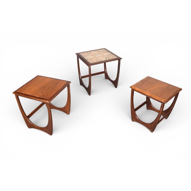 Mid 20th Century Mid 20th Century Attributed to G Plan Astro Tile Top Nesting Tables in Teak For Sale - Image 5 of 8