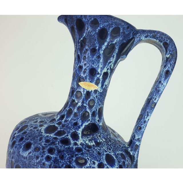 Large Model 228 Vase Jug in Blue Fat Lava Drip Glaze from Kreutz-Keramik, 1960s For Sale - Image 9 of 11