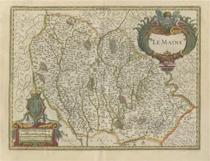 Antique Map of the French Province Maine, 1640