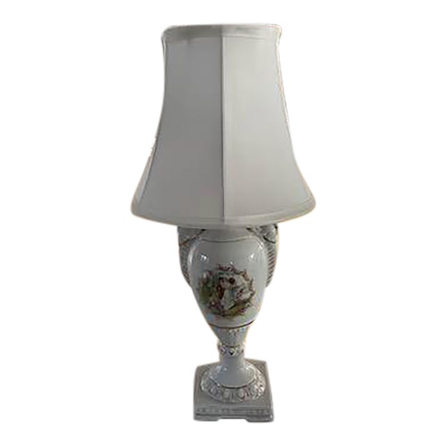 Vintage French Style Ceramic Lamp For Sale