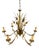 Gilded Metal Chandelier, Italy, 1950 For Sale