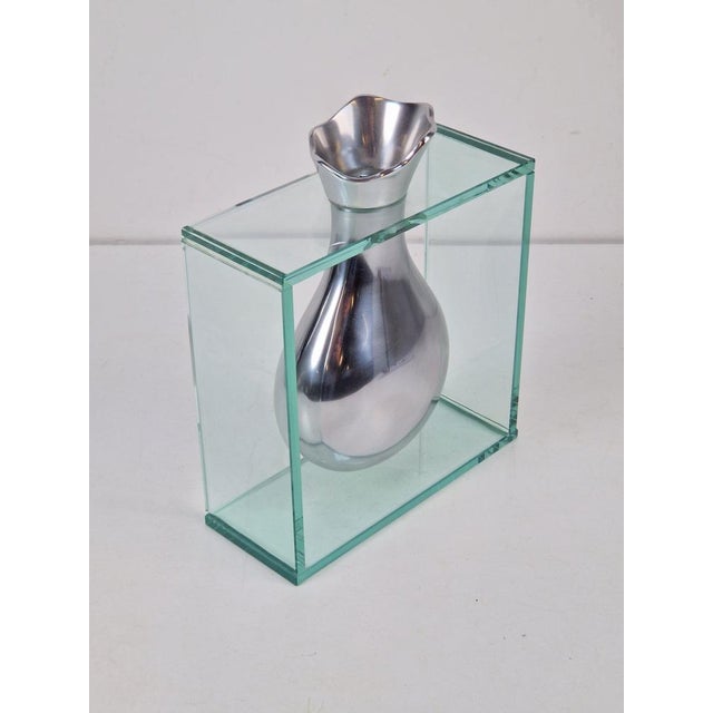 Silver Vase in Glass by Lisa Mori, 1980s, Set of 4 For Sale - Image 8 of 18