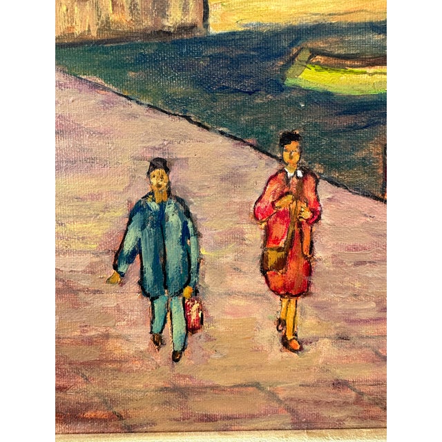 Textile Malcesine on Lake Garda Painting Art by Enzo Leone For Sale - Image 7 of 12