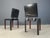 Set of 6 postmodern dining chairs by Durlet feauturing an elegant high quality leather and wooden frame and a black...