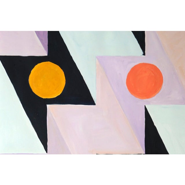 Paper 2022 "Futurist Lightning Bolt" Abstract Diptych Painting on Watercolor Paper by Natalia Roman - Set of 2 For Sale - Image 7 of 10