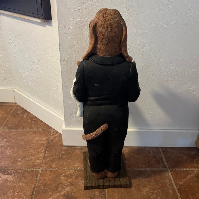 Vintage Basset Hound Butler Statue For Sale In West Palm - Image 6 of 11
