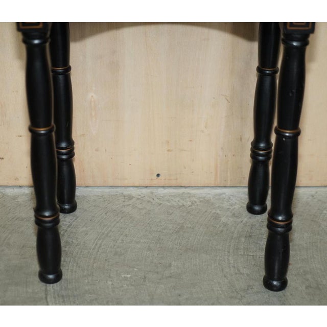 Chinese Chinoiserie Lacqurered Tables, 1880s, Set of 2 For Sale - Image 6 of 18