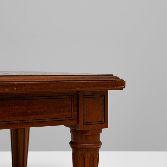 Mid 20th Century 20th Century French Wooden Pedestal Table With Geometric Top For Sale - Image 5 of 18