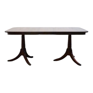 Drexel Furniture New Hampton Court Collection Solid Mahogany Traditional Style 66" Double Pedestal Dining Table 4015-4