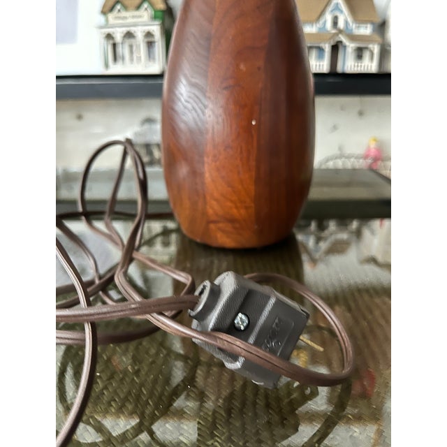 Wood Mid Century Modern Lamp Walnut & Brass Tony Paul Design For Sale - Image 7 of 7