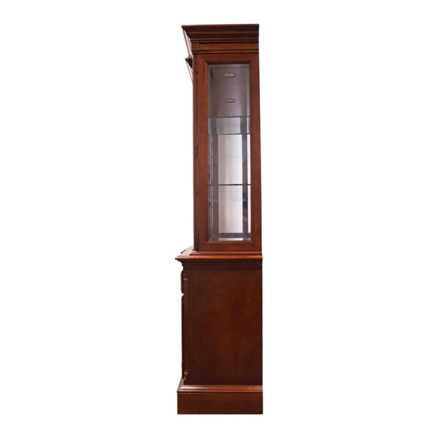 Stanley Furniture American Heritage Collection Mahogany Traditional Style 72" Buffet W. Lighted Display China Cabinet 172-11-04 / 172-11-24 For Sale - Image 13 of 18
