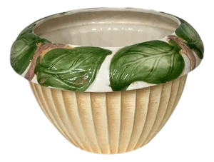 Vintage Rare Jay Willlfred for Andrea by Sadek Glazed Philodendron Leaf Planter, Made in Portugal