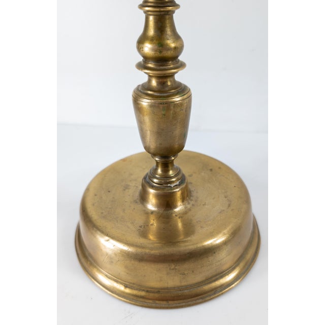 Metal 17th Century Spanish Baroque Dome Top Brass Bronze Candlestick For Sale - Image 7 of 11