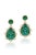 G-One' Emerald Carved with Carved Flower and Diamonds Earrings in 18K Yellow Gold. Approximate Stone Details: Emerald -...