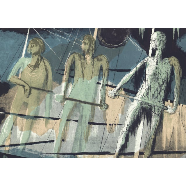 Contemporary 1968 "Moby Dick" Lithograph by Benton Spruance "The Albatross" (Ship) For Sale - Image 3 of 6