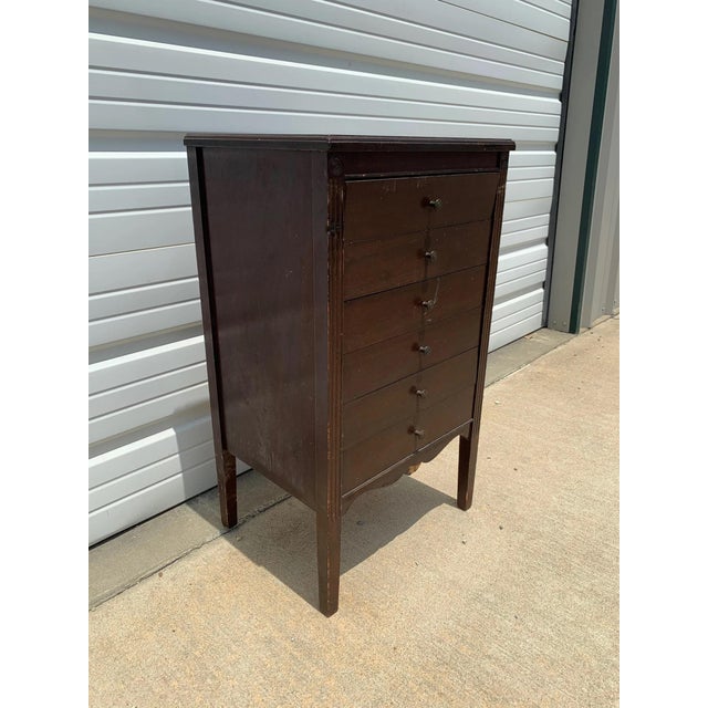 19th Century Antique Oak Wood Vintage Nightstand Traditional American Rustic Cabinet For Sale - Image 5 of 10