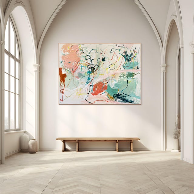This work will be shipped rolled in a tube. Poynder's method emphasizes gesture, line, color, and space. Physicality and...