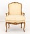 Light Yellow Louis XV Style Wool Damask Upholstered Fauteuil For Sale - Image 8 of 8