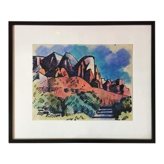 Landscape Pastel by Erle Loran #4 For Sale