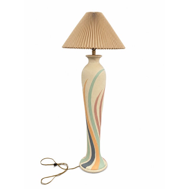 1980s Postmodern Plaster Floor Lamp For Sale - Image 4 of 7