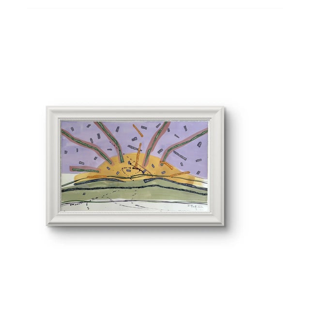 Abstract Barbara Beck 2002 Abstract Landscape Painting on Paper - Signed/Dated/Unframed For Sale - Image 3 of 6