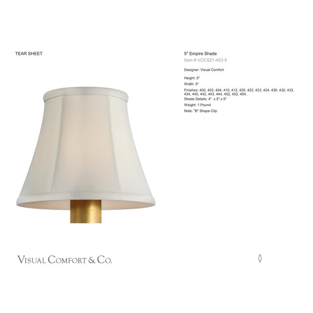 Visual Comfort Signature 5" Champagne Silk Bell Empire Shade Designer: Visual Comfort Signature Height: 5" Base: Shade...