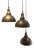 Vintage Brass Pendant Lights, 1980s, Set of 3 For Sale