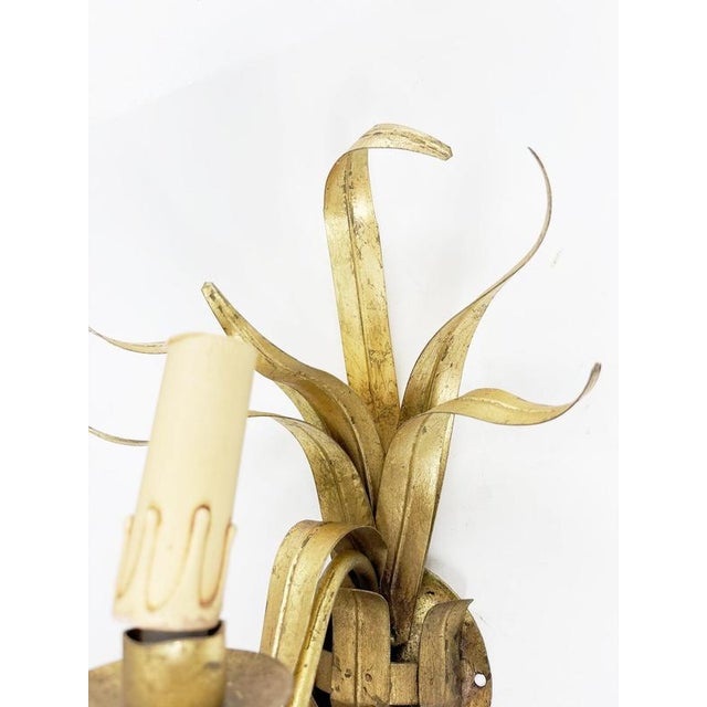 Gilt Metal Wall Light, France, 1970s For Sale - Image 6 of 15