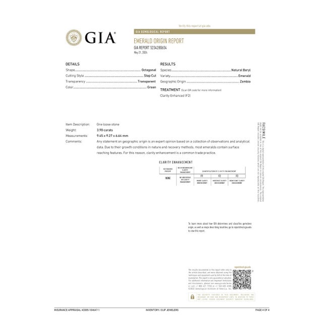 White 14k White Gold Gia 3.90ct Emerald Hidden Halo Accented Diamond Cocktail Ring, Size 5.25 For Sale - Image 8 of 8