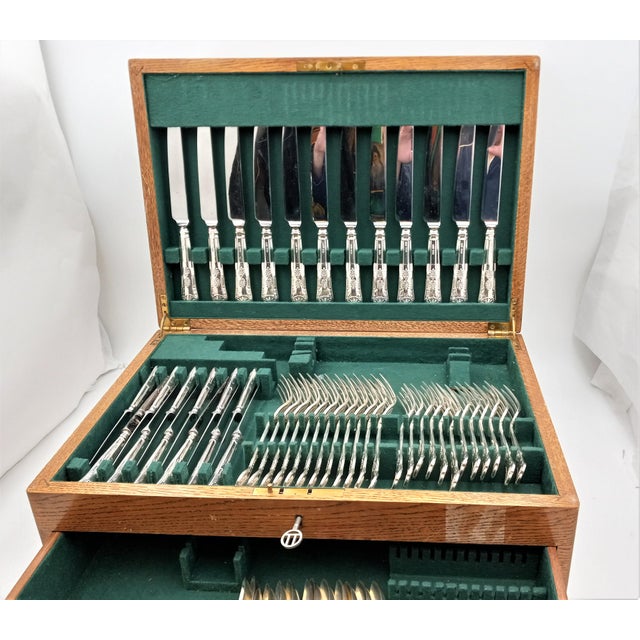 Mid 20th Century Sterling Silver Kings Flatware Set 60Pieces Chairish