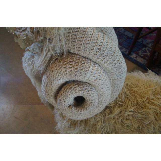 1970s 1970s Edna Cataldo Big Horn Ram Sculptural Bench For Sale - Image 5 of 14