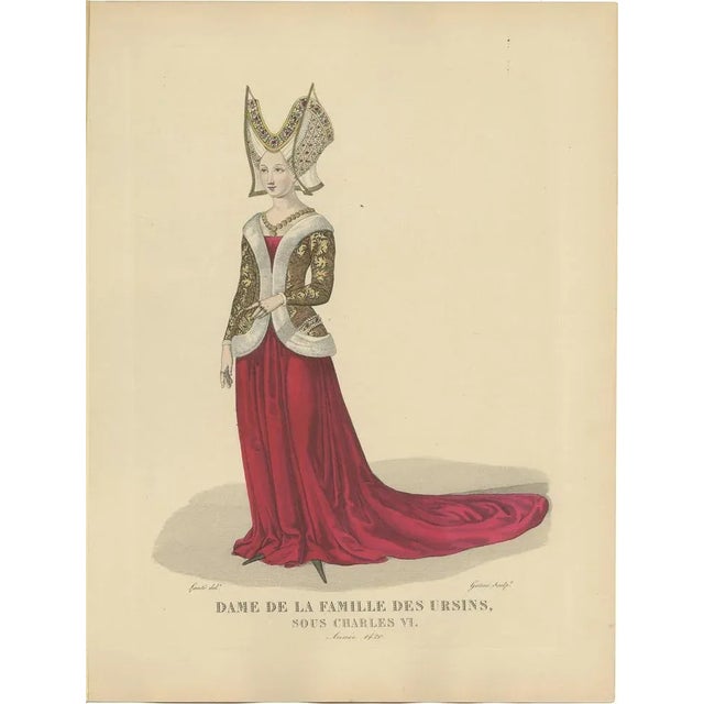 After Louis-Marie Lanté, Portrait of Lady of the Ursins Family, France, 1900, Engraving For Sale - Image 10 of 10