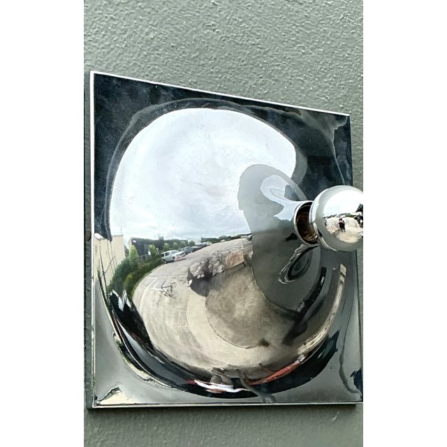 Metal Vintage Chrome Wall Sconce For Sale - Image 7 of 12